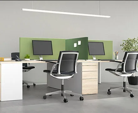 Fabric-Wrapped Desk Divider